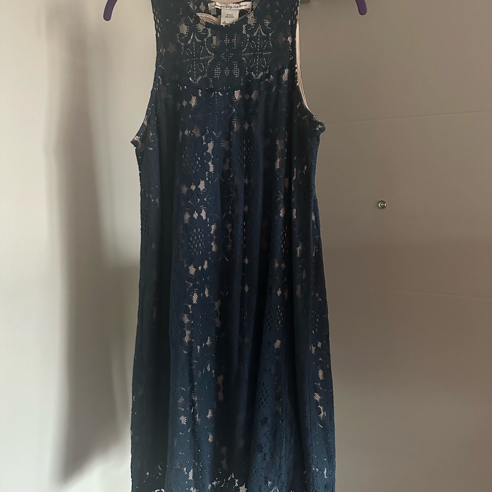 Elegant Navy Lace Dress
